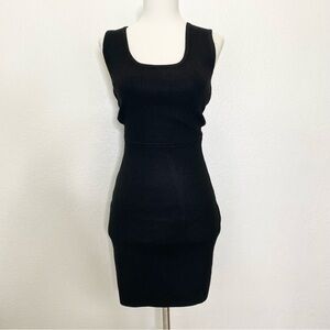 Black Ribbed Mini Dress